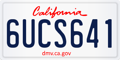 CA license plate 6UCS641