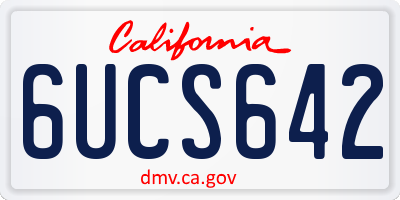 CA license plate 6UCS642