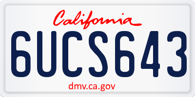 CA license plate 6UCS643
