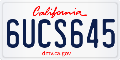 CA license plate 6UCS645