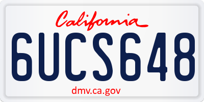 CA license plate 6UCS648