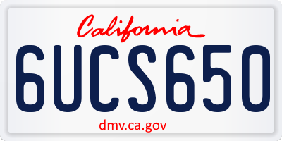 CA license plate 6UCS650