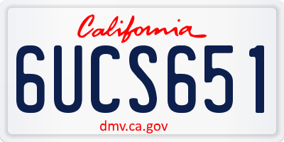 CA license plate 6UCS651