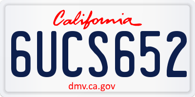 CA license plate 6UCS652