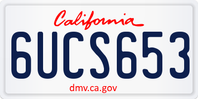 CA license plate 6UCS653