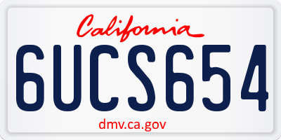 CA license plate 6UCS654