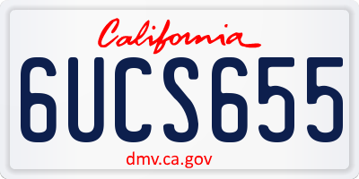 CA license plate 6UCS655