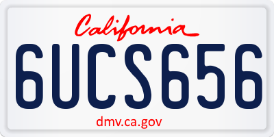 CA license plate 6UCS656