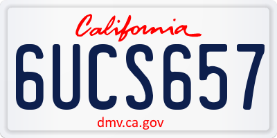 CA license plate 6UCS657