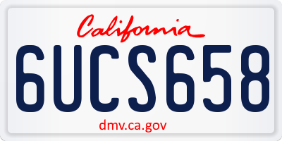 CA license plate 6UCS658