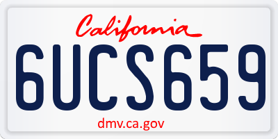 CA license plate 6UCS659