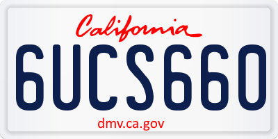 CA license plate 6UCS660