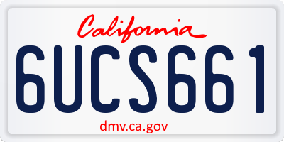 CA license plate 6UCS661