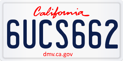 CA license plate 6UCS662