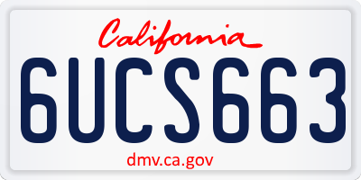 CA license plate 6UCS663
