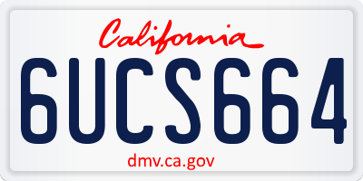 CA license plate 6UCS664