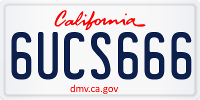 CA license plate 6UCS666