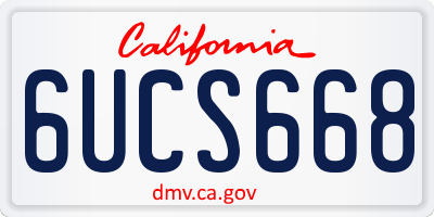 CA license plate 6UCS668