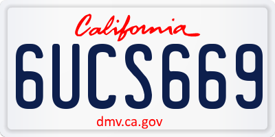 CA license plate 6UCS669