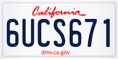 CA license plate 6UCS671