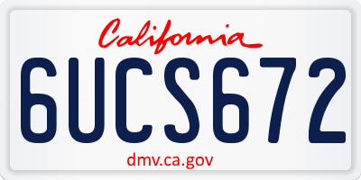 CA license plate 6UCS672