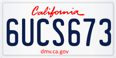 CA license plate 6UCS673