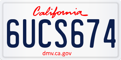 CA license plate 6UCS674