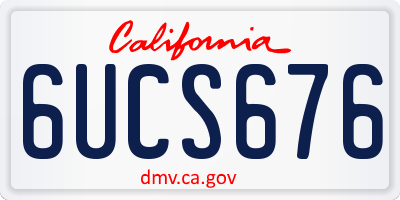 CA license plate 6UCS676