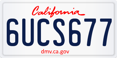 CA license plate 6UCS677