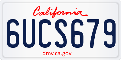 CA license plate 6UCS679