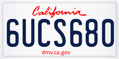 CA license plate 6UCS680