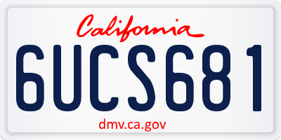 CA license plate 6UCS681