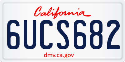 CA license plate 6UCS682