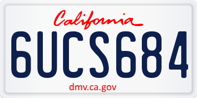 CA license plate 6UCS684
