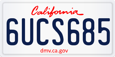 CA license plate 6UCS685