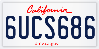 CA license plate 6UCS686