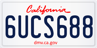 CA license plate 6UCS688