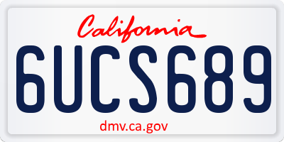 CA license plate 6UCS689