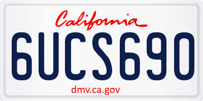 CA license plate 6UCS690