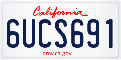 CA license plate 6UCS691