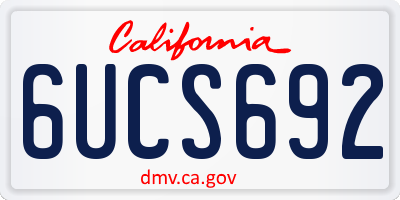 CA license plate 6UCS692