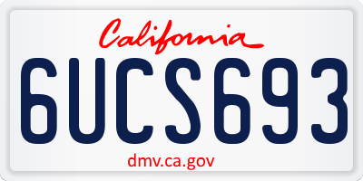 CA license plate 6UCS693