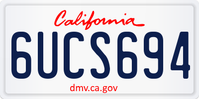 CA license plate 6UCS694