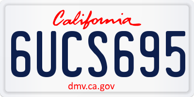 CA license plate 6UCS695