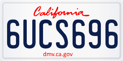 CA license plate 6UCS696