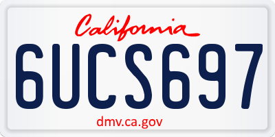CA license plate 6UCS697