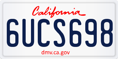 CA license plate 6UCS698
