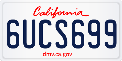 CA license plate 6UCS699