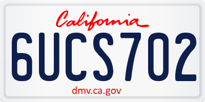 CA license plate 6UCS702