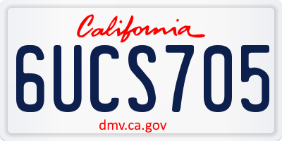 CA license plate 6UCS705
